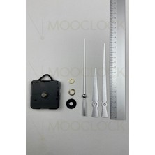 MOOCLOCK Saat Mekanizması  , Akar Sessiz Duvar Saati Mekanizması, 14 mm Şaft, Akrep-Yelkovan-Saniye-(Askılı)