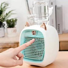 Mergetech Hava Nemlendiricili Masaüstü Fan Hafif Taşınabilir Mini Klima Soğutucu Vantilatör  Type-C USB