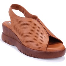 Dagoster DZA07-9972521405 Taba Günlük Ortopedik Deri Kadın Sandalet