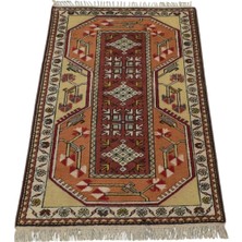 Vintage El Dokuma Bulunmaz Bozalan Milas Muğla Yün Halı 5843