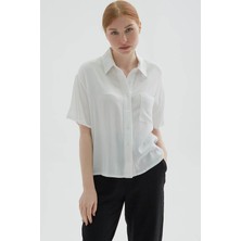 Fashion Friends Crop Ekru Kadın Gömlek 25Y0515K1