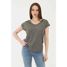 Fashion Friends Simli Haki Kadın Bluz 25Y0202K1