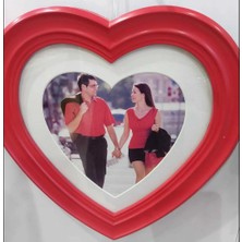 Es Dekor Kırmızı Kalp Çerçeve Duvar Tipi 22 x 20 Fotoğraf Sevgililer Günü Valentine's Day Aşk Hediyelik 1 Adet