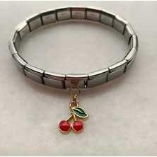 Kiraz Charm Italyan Çelik Bileklik