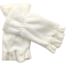 Mediterian Ekru yarım parmak termal polar eldiven, rahat ve sıcak tutar, unisex