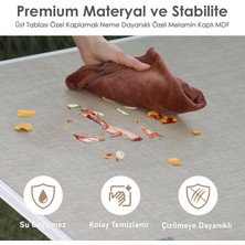 Haegs Portatif Kamp Masası, 2 Yükseklik Ayarlı, Katlanır Alüminyum Piknik Masası- 90X50 Hareli Ceviz