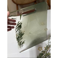 Pelince Epoksi Reçine Sunumluk - Kesme Tahtası Görünümlü - Zeytin Dalı-  Ebatları: 24 x 34  cm