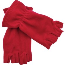 Mediterian Kırmızı Unisex Kışlık Yarım Parmak Termal Polar Eldiven
