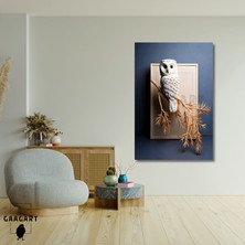 Gaagart Tekli Dikey Kanvas Duvar Tablosu Dal ve Baykuş Tablosu