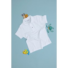 U.S. Polo Assn. Erkek Çocuk Beyaz Basic Polo Yaka Tişört 50298049-VR013
