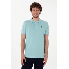 U.S. Polo Assn. Erkek Slim Fit Polo Yaka Açık Mavi Basic Tişört 50298041-VR083