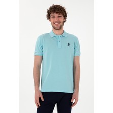 U.S. Polo Assn. Erkek Slim Fit Polo Yaka Açık Mavi Basic Tişört 50298041-VR007