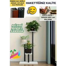 Kl Home MİAMİ MODEL-3 KATLI METAL SAKSI ÇİÇEK BİTKİ SAKSI STANDI- EV SALON BALKON BAHÇE (1 ADET FİYATI)