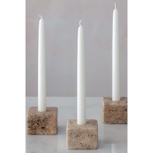 Trrten Mermer Şamdan Mumluk 4lü Set Silver
