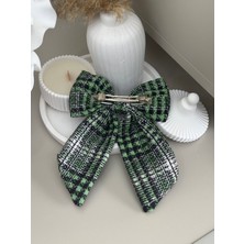 Sp Accessories Yeşil Klipsli Kurdele Fiyonklu Toka