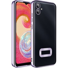 Case World Caseworld Samsung Galaxy A06 Kapak Yanları Renkli Lens Korumalı Logo Gösteren Şeffaf Luxury Silikon Kılıf - Lila