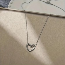 Jadem Gold 316L Çelik Boş Kalp Model Kadın Kolye