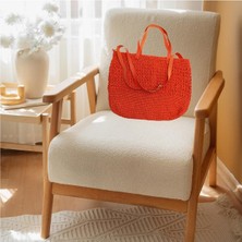 Turuncu Kağıt Ip Omuz & El Kadın Çanta