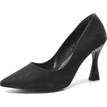 Beety 4.99-1 Platin & Siyah Simli Abiye Kadın Stiletto Ayakkabı