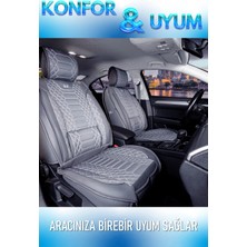 
opel Astra J Hb Uyumlu Yarı Deri Oto Koltuk Kılıfı Tam 5li Set Mars Füme Renk