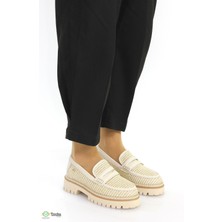 Kadın Hakiki Deri Ortopedik Hasır Loafer Ayakkabı M26YA3660