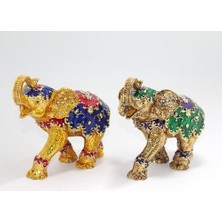 Swarovski Taşlı Tekli Fil Figürü Model 3