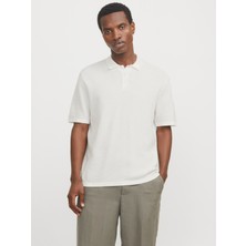 Jack Jones Jjegeorge Knıt Polo Ss Sn Erkek Bej Tshirt 12268281-06