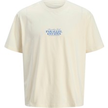 Jack & Jones Jack Jones Jorparallel Tee Ss Crew Neck Tg Erkek Bej Tshirt 12275399-06