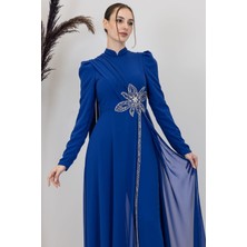 Esilanur Çiçek Tesettür Tulum Saks