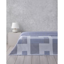 Urban Patchwork Tek Kişilik Çok Amaçlı Örtü 160X220 cm Lacivert