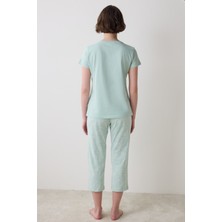 Penti Pamuklu Extraordinaire Kapri Açık Yeşil Pijama Takımı