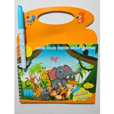 Orman Hayvanlar Diyarı Su ile Sihirli Boyama Kitabı Su Kalemi Water Painting