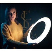 Ensiga 8 Inç Ring Light Megalux Youtuber Makyaj Güzellik 5500k 48w Kuaför Kit Çantalı Ve Kumandalı