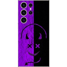 Dali Design Samsung Galaxy S23 Ultra Uyumlu Şeffaf Kılıf Devil 3 Tasarımlı