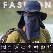Alien Outdoor Sports Balıkçı Şapkası Güneşlikli Kep Çıkarılabilir Yüz Kapatma Boyun Kapaklı Dış Mekan Uv Güneş Koruma Geniş Kenarlı Şapka-Açık Gri (Yurt Dışından)