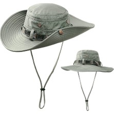 Alien Outdoor Sports Yaz Şapkası Açık Hava Uv Korumalı Balıkçı Şapkası Geniş Kenarlı Plaj Katlanabilir Yürüyüş Şapkası-Koyu Gri (Yurt Dışından)