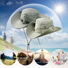 Alien Outdoor Sports Yaz Şapkası Açık Hava Uv Korumalı Balıkçı Şapkası Geniş Kenarlı Plaj Katlanabilir Yürüyüş Şapkası-Koyu Gri (Yurt Dışından)