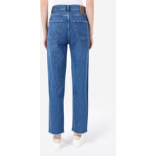 Straight Fit   Kadın İndigo Jean Pantolon