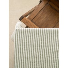 Barine Linen Masa Örtüsü Haki Çizgili 150 x 250