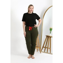 Akbeniz Kadın Pamuklu Büyük Beden Alt Pijama 27559 Haki