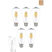 Heka LED E27 ST64 Ampul 6W 2700K Gün Işığı Erd-85