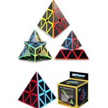 Qy Fiber Karbon Pyramid Pyraminx Küp Hızlı Rübik Zeka Sabır Küpü