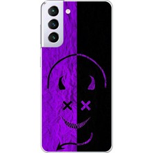 Dali Design Samsung Galaxy S21+ Uyumlu Şeffaf Kılıf Devil 3 Tasarımlı