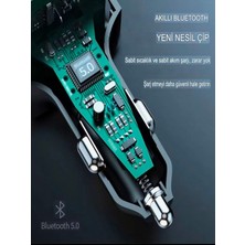 Deanb  Car-In Bluetooth Wireless 3.1A 2usb Tf Kartlı Type-C Rgb Işıklı Araç Içi Fm Transmitter Şarj Cihazı