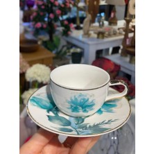 Turkuaz Desenli 6 Kişilik Türk Kahvesi Fincanı