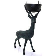 Güler Kaligrafi Metal Geyikli Kase 75 cm