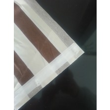MARKAHİL Her Ölçüde Enxboy Seçenekli Bağcıklı Çizgili Balkon Perdesi Balkon Brandası