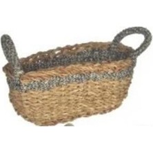 Oval Çok Amaçlı Hasır Örgü Sepet (13X30X13)