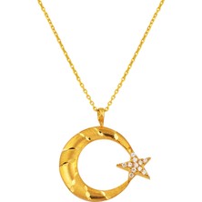 Ay Yıldız Kalemli 22 Ayar Altın Kolye