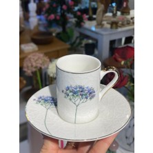 Sade Çiçek Desenli 6 Kişilik Türk Kahvesi Fincanı